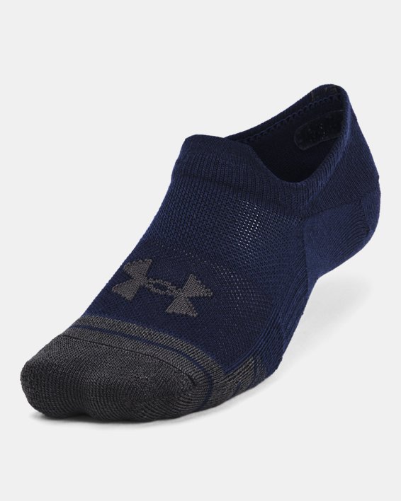 Unisex UA Performance Tech 3-Pack Ultra Low Tab Socks in Blue image number 1